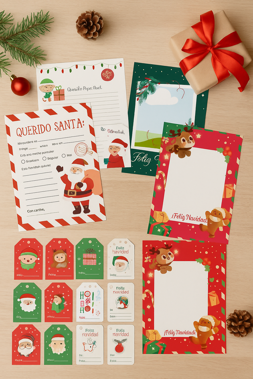 🎄✨ KIT NAVIDEÑO IMPRIMIBLE 5 EN 1 – EDICIÓN 2025 ✨🎄