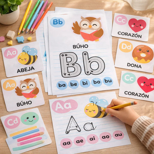 ✏️ Fichas para aprender a escribir: Cursiva + Abecedario completo